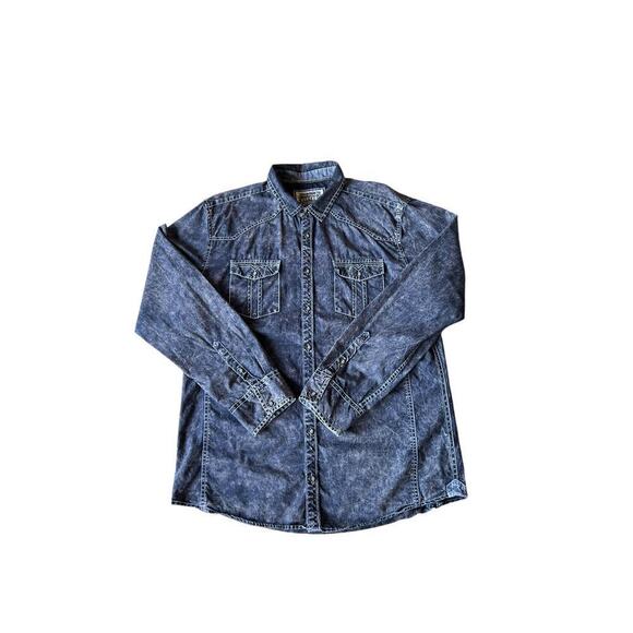 BKE Other - BKE Vintage Men’s Standard Fit Western Button‎ Down Shirt - Acid Wash Ombre - XL